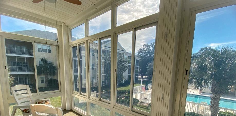 Vacation Rental Living Room with large windows