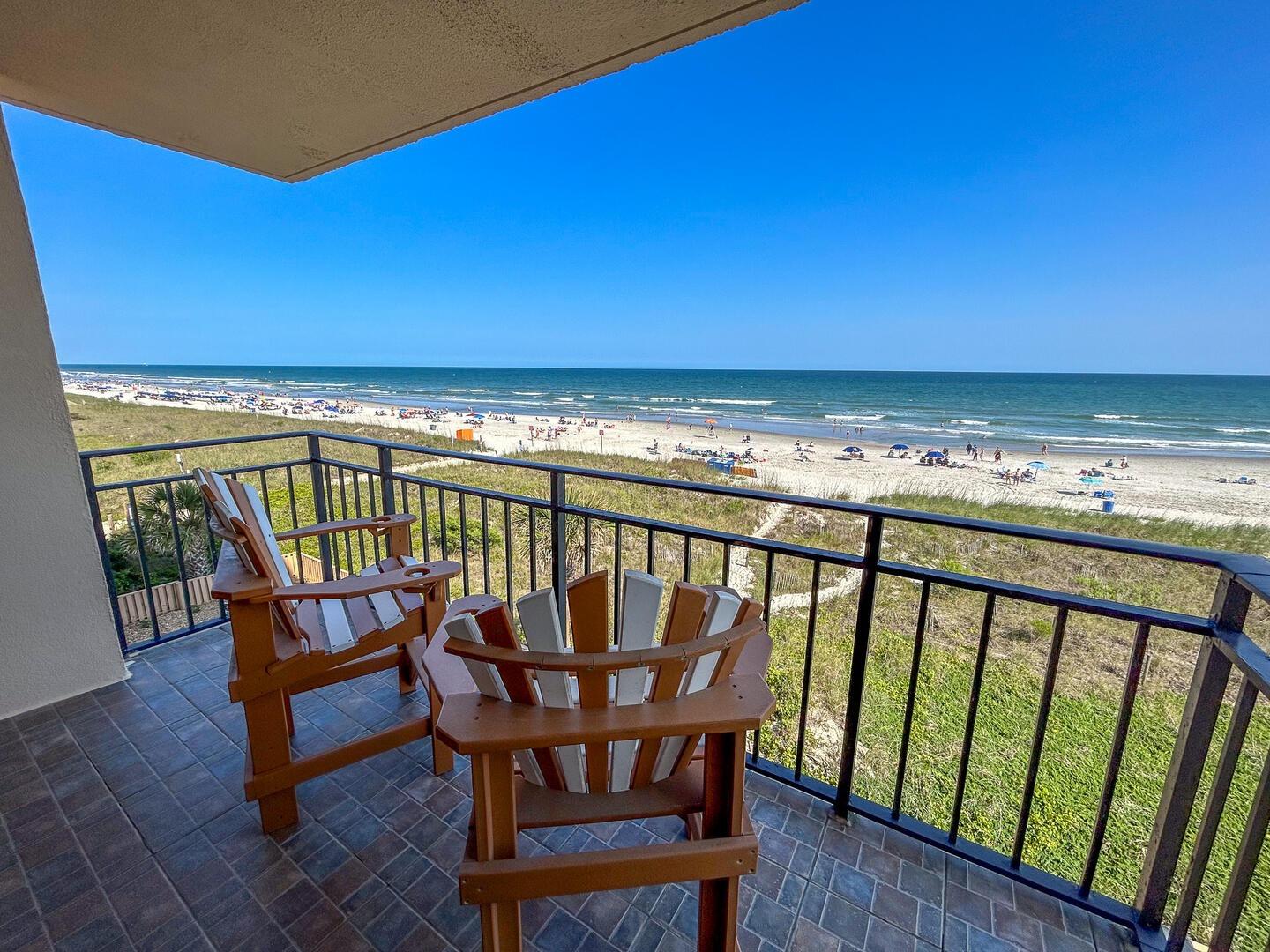 a balcony overlooking the beach at Xandau III 303 on South Ocean Blvd